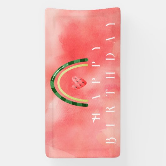 メロンハートスイカ誕生日 横断幕 (縦)