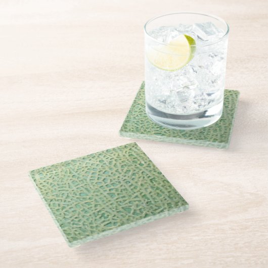 メロンパターン ガラスコースター (アングル)