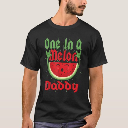 メロンパパにかわいいおもしろいサマースイカ Tシャツ (正面)