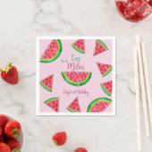 メロンピンクの一歳の誕生日 スタンダードカクテルナプキン (インサイチュ)