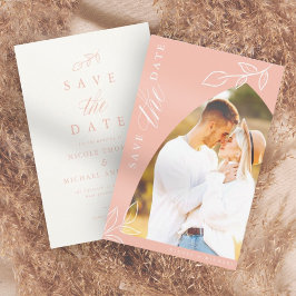 メロンピンクアーチボホミニマルリーフ写真 セーブザデート