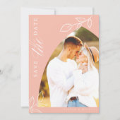 メロンピンクアーチボホミニマルリーフ写真 セーブザデート (正面)