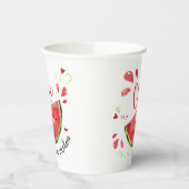 メロンファースト誕生日パーティーで赤いワン 紙コップ (左)