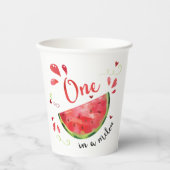 メロンファースト誕生日パーティーで赤いワン 紙コップ (正面)