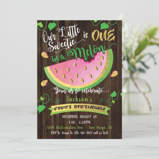 メロンファースト誕生日パーティーの招待状に1つ 招待状 (スタンド正面)
