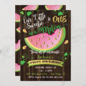 メロンファースト誕生日パーティーの招待状に1つ 招待状 (正面/裏面)