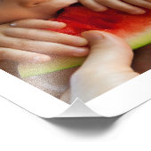 メロンフォトガールの1歳の誕生日にピンクのワン フォトプリント (角)