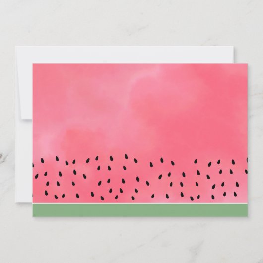 メロンフォトガールの1歳の誕生日にピンクのワン 招待状 (裏面)