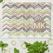 メロンブランディスクライブラブルジグザグパターン キッチンタオル (折り畳み)