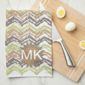 メロンブランディスクライブラブルジグザグパターン キッチンタオル (四つ折り)