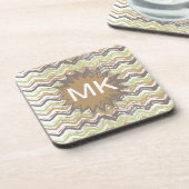 メロンブランディスクライブラブルジグザグパターン コースター (左側)