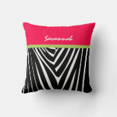 メロンホットピンクパーソナライズゼブラスタイリッシュピロー クッション (裏面)