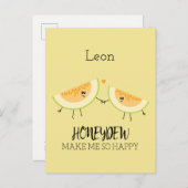 メロンメロンメイク私を幸せなグルメユーモアのフルーツパン ポストカード (正面/裏面)