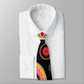 メロンレッドのパターサイケデリックン ネクタイ (タイ)