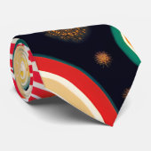 メロンレッドのパターサイケデリックン ネクタイ (ロール)