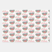 メロン包装紙フラットシートセット3の1つ ラッピングペーパーシート (正面)