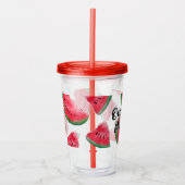 メロン引用文スイカの水彩柄の1つ アクリルタンブラー (正面)