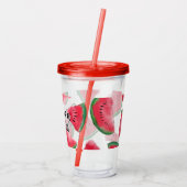 メロン引用文スイカの水彩柄の1つ アクリルタンブラー (裏面)