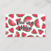 メロン引用文スイカの水彩柄の1つ 名刺 (正面)