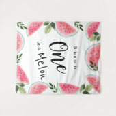 メロン水彩ウォーター メロン 1歳の誕生日 タペストリー (正面(横))