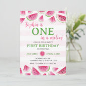 メロン生まれの１歳 誕生日パーティー 招待状 (スタンド正面)