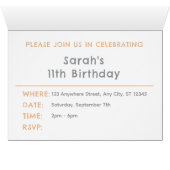 メロン紙吹雪水色ドット誕生日招待状 (内部横(下))