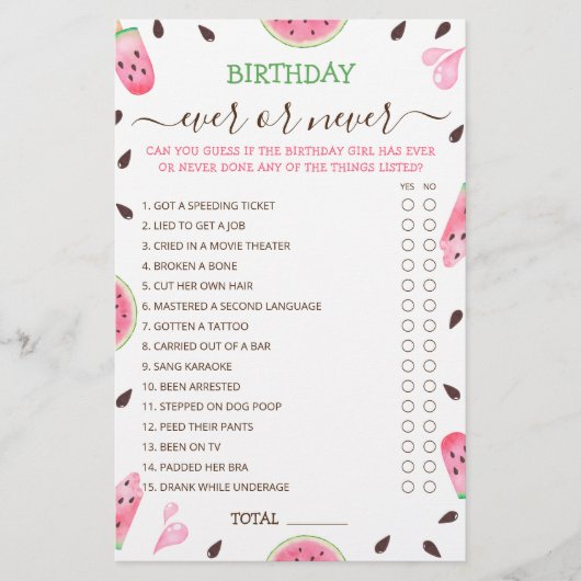 メロン誕生日でスイカを食べる (正面)