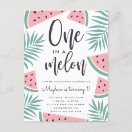 メロン誕生日の熱帯夏のスイカ インビテーションポストカード
