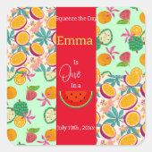 メロン誕生日シールの1つ スクエアシール (正面)