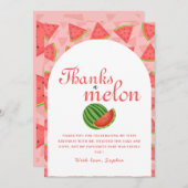 メロン誕生日スイカサンキューカード 招待状 (正面/裏面)