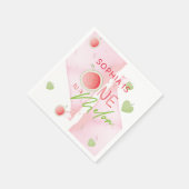 メロン誕生日パーソナライズされた スタンダードカクテルナプキン (角)