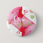 メロン誕生日パーソナライズされた 缶バッジ (正面)