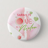 メロン誕生日パーソナライズされた 缶バッジ (正面)