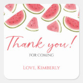 メロン誕生日メッセージカードのスイカ スクエアシール (正面)