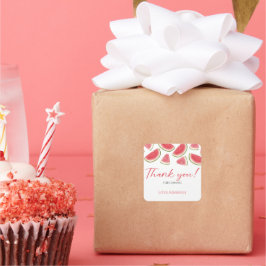 メロン誕生日メッセージカードのスイカ スクエアシール