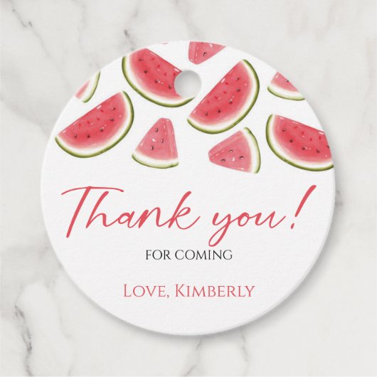 メロン誕生日メッセージカードのスイカ フェイバータグ (正面)