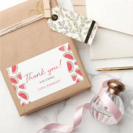 メロン誕生日メッセージカードのスイカ 長方形シール