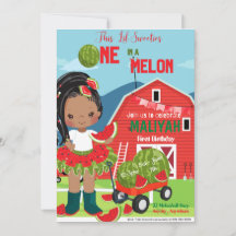 メロン誕生日招待状カード