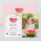 メロン誕生日招待状スイカ 招待状 (正面/裏面)