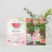 メロン誕生日招待状スイカ 招待状 (スタンド正面)
