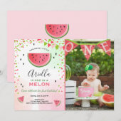 メロン誕生日招待状スイカ 招待状 (正面/裏面)
