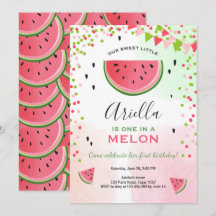 メロン誕生日招待状スイカ