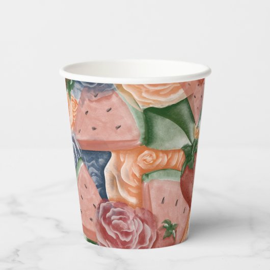 メロン誕生日 – 夏の雰囲気 紙コップ (裏面)