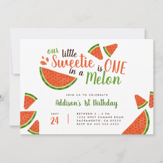 メロン誕生日 招待状 (正面)