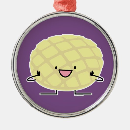 メロン鍋の日本のな外耳の甘いパンのpatisserie メタルオーナメント (正面)