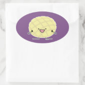 メロン鍋の日本のな外耳の甘いパンのpatisserie 楕円形シール (バッグ)