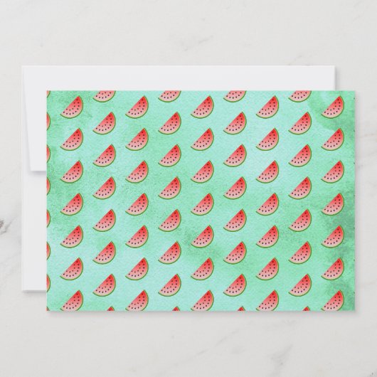 メロン1歳の誕生日の写真に男の子グリーン1 招待状 (裏面)