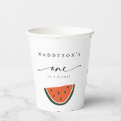メロン1歳の誕生日パーティーに1人  紙コップ (正面)