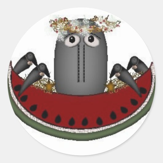 メロン&クロースのステッカー ラウンドシール (正面)