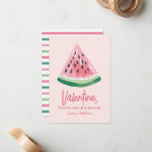 メロン・スイカ・キッズ・バレンタイン・デーに1人 ノートカード (正面/裏面インサイチュ)